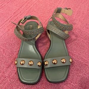 Michael Kors Green Studded Sandals Size 9.5